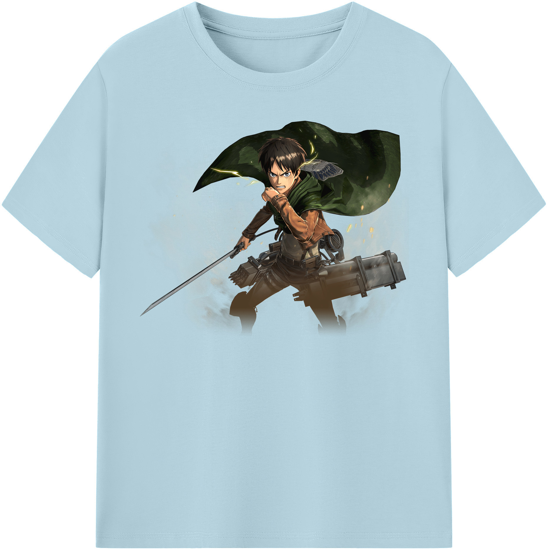 （画像用） 進撃の巨人 エレン･イェーガー Attack on Titan Eren Jäger 綿100％半袖Tシャツ（フロントプリント）